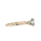 1.32ct Precision Cut Oval Teal Montana Sapphire Classic 4 Prong Solitaire in 14k Yellow Gold