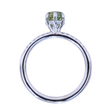 1.41ct Parti Pear Sapphire and French Set Diamond Solitaire in 14K White Gold