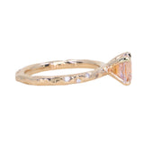 1.79ct Round "Sunset" Montana Sapphire 4 Prong Evergreen Solitaire with Scattered Embedded Diamonds in 14k Yellow Gold- with stone appraisal