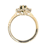 1.60ct Pear Parti Madagascar Sapphire and Diamond Asymmetrical Cluster Ring in 18k Yellow Gold