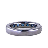 Blackened Gold Royal Blue Madagascar Sapphire Wide French Set Band