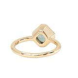 1.90ct Untreated Square Radiant Montana Sapphire Low Profile Bezel Ring with Milgrain in 14k Yellow Gold