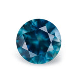 2.25CT PRECISION CUT ROUND BRILLIANT MONTANA SAPPHIRE, TEAL BLUE, 7.8MM