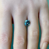 2.65CT PRECISION CUT OVAL BRILLIANT MONTANA SAPPHIRE, WATERCOLOR BLUE WHITE YELLOW, 8.5X7.2MM