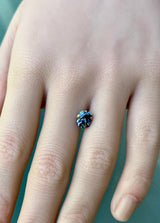 1.94CT PRECISION CUT FANCY CUSHION MONTANA SAPPHIRE, COLOR SHIFTING MIDNIGHT TEAL TO PURPLE, 7.6X6.6MM