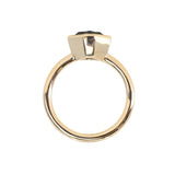 1.90ct Untreated Square Radiant Montana Sapphire Low Profile Bezel Ring with Milgrain in 14k Yellow Gold