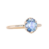 1.49ct Oval Untreated Montana Sapphire Scallop Cup Solitaire in 14k Yellow Gold