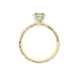 1.34ct Round Precision Cut Montana Sapphire 4 Prong Solitaire Evergreen Ring in 14k Yellow Gold