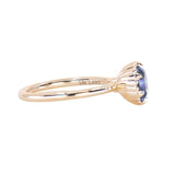 1.49ct Oval Untreated Montana Sapphire Scallop Cup Solitaire in 14k Yellow Gold