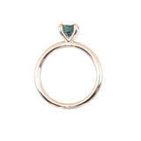 1.00ct Round Teal Madgascar Sapphire Classic Four Prong Solitaire in 14k Yellow Gold