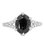 Split Shank Six Prong Solitaire with Pavé Set Diamonds - Low Profile Setting