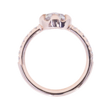 Low Profile Six Prong Solitaire with Pavé Set Diamonds- Setting