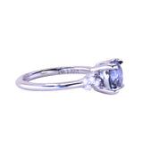1.32ct Round Sri Lankan Grey Sapphire and Diamond Starry Night Low Profile Solitaire in 14k White Gold