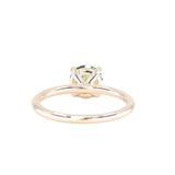1.46ct Round Parti Green and Teal Montana Sapphire and Pavé Set Diamond Solitaire in 14K Yellow Gold