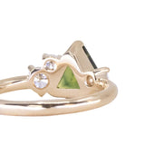 1.74ct Trillion Australian Parti Untreated Sapphire and Lab Diamond Mountainscape Ring in 14k Yellow Gold