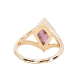 1.76ct Untreated Red Mozambique Kite Sapphire Low Profile Bezel Split Shank Solitaire Ring in 18k Yellow Gold