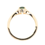 0.96ct Oval Teal Precision Cut Montana Sapphire Low Profile 4 Prong Signet Solitaire in 14k Yellow Gold