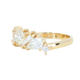 Mixed Shape Natural Diamond Cluster Ring in 18k Yellow Gold