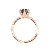 2.30ct Oval Madagascar Green Sapphire Diamond-studded Sea Star Solitaire in 18k Rose Gold