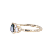 1.76ct Trillion Ocean Blue Montana Sapphire and Natural Diamond Mountainscape Ring in 14k Yellow Gold