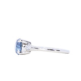 1.91ct Round Precision Cut Blue Montana Sapphire and Princess Cut Diamond Rapids Low Profile Ring in 14k White Gold