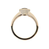 1.27ct Australian Kite Sapphire Bezel Set "Signet" Style Wide Band Solitaire in 14k Yellow Gold