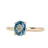 1.40ct Oval Ocean Blue Montana Sapphire Classic 4 Prong Solitaire in 14k Yellow Gold