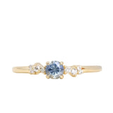 Blue Sapphire and Diamond "Micro" Starry Night Low Profile Solitaire in 14k Yellow Gold