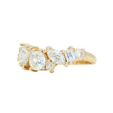 Mixed Shape Natural Diamond Cluster Ring in 18k Yellow Gold
