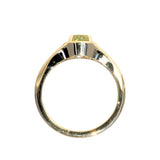 1.28ct Oval Green Montana Sapphire Low Profile 4 Prong Signet Solitaire in 14k Yellow Gold