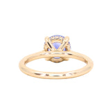 1.60ct Round Blue Untreated Sri Lankan Sapphire Hidden Halo Solitaire in 14k Yellow Gold