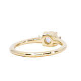 0.68ct Antique Old Mine Cut Diamond and Princess Cut Diamond Rapids Low Profile Ring in 18k Yellow Gold