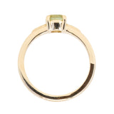 0.84ct Round Light Green Montana Sapphire Low Profile Four Prong Spring Bloom Solitaire in 14k Yellow Gold