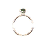 1.46ct Round Parti Green and Teal Montana Sapphire and Pavé Set Diamond Solitaire in 14K Yellow Gold