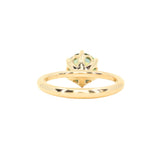 1.56ct Round Australian Parti Green Sapphire Lotus Solitaire in 14k Yellow Gold