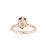 2.30ct Oval Madagascar Green Sapphire Diamond-studded Sea Star Solitaire in 18k Rose Gold