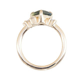 1.74ct Trillion Australian Parti Untreated Sapphire and Lab Diamond Mountainscape Ring in 14k Yellow Gold