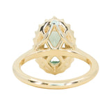 2.54ct Untreated Montana Sapphire Antique-Style Low Profile Diamond Halo Ring in 14k Yellow Gold- Appraised Stone