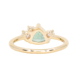 1.09ct Seafoam Green Montana Sapphire and Natural Diamond Mountainscape Ring in 14k Yellow Gold