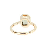 2.60ct Multicolor Emerald Cut Sapphire Low Profile Bezel Ring in 14k Yellow Gold