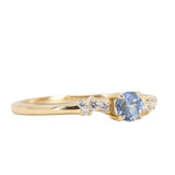 Blue Sapphire and Diamond "Micro" Starry Night Low Profile Solitaire in 14k Yellow Gold