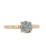 1.28ct Round Opalescent Sapphire Evergreen Carved Solitaire in 14k Yellow Gold