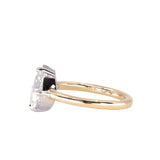 GIA 1.0ct Natural Pear Diamond and Geo Montana Sapphire Two Tone Toi Et Moi Ring in 18k Yellow Gold and Platinum