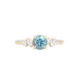 1.01ct Light Teal Montana Sapphire and Diamond Starry Night Low Profile Solitaire in 14k Yellow Gold