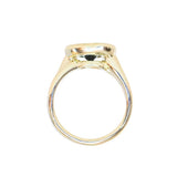 1.93ct Untreated Oval Brilliant Nigerian Parti Sapphire East-West Bezel Solitaire Alluvial Style Ring in 14k Green Gold
