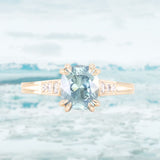 2.16ct Untreated Malawi Cushion Cut Sapphire and Diamond Vintage Cathedral Four Prong Ring in 14k Yellow Gold (Copy)