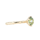 2.0ct Oval Untreated Green Parti Madagascar Sapphire Six Prong Evergreen Solitaire in 14k Yellow Gold