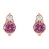 Sapphire + Diamond Accent Stud Earrings in 14k Gold