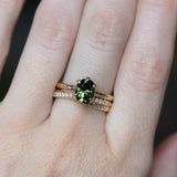 1.60ct Green Australian Oval Sapphire Six Prong Evergreen Solitaire in 14k Yellow Gold