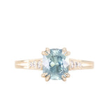 2.16ct Untreated Malawi Cushion Cut Sapphire and Diamond Vintage Cathedral Four Prong Ring in 14k Yellow Gold (Copy)